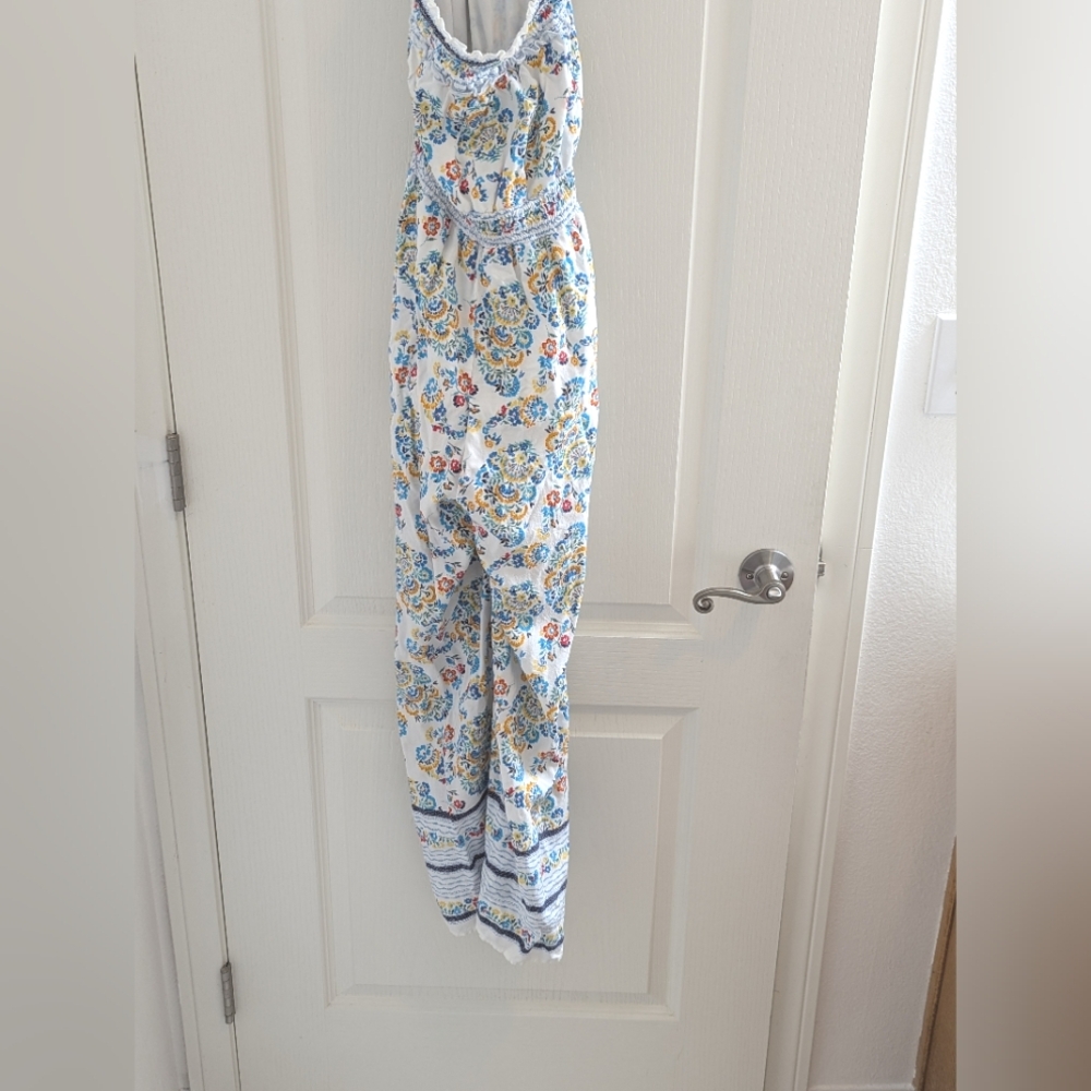 Halter top floral jumpsuit